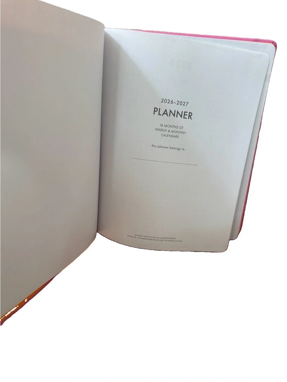 Eccolo Planner 2026- 2027 18-Month Weekly & Monthly Planner Faux Leather 10x8”